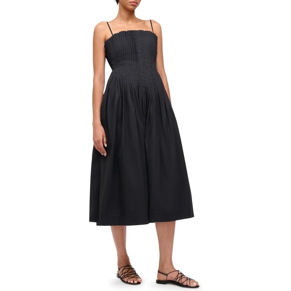 STAUD Black Strapless Midi Dress - Picture 4 of 12